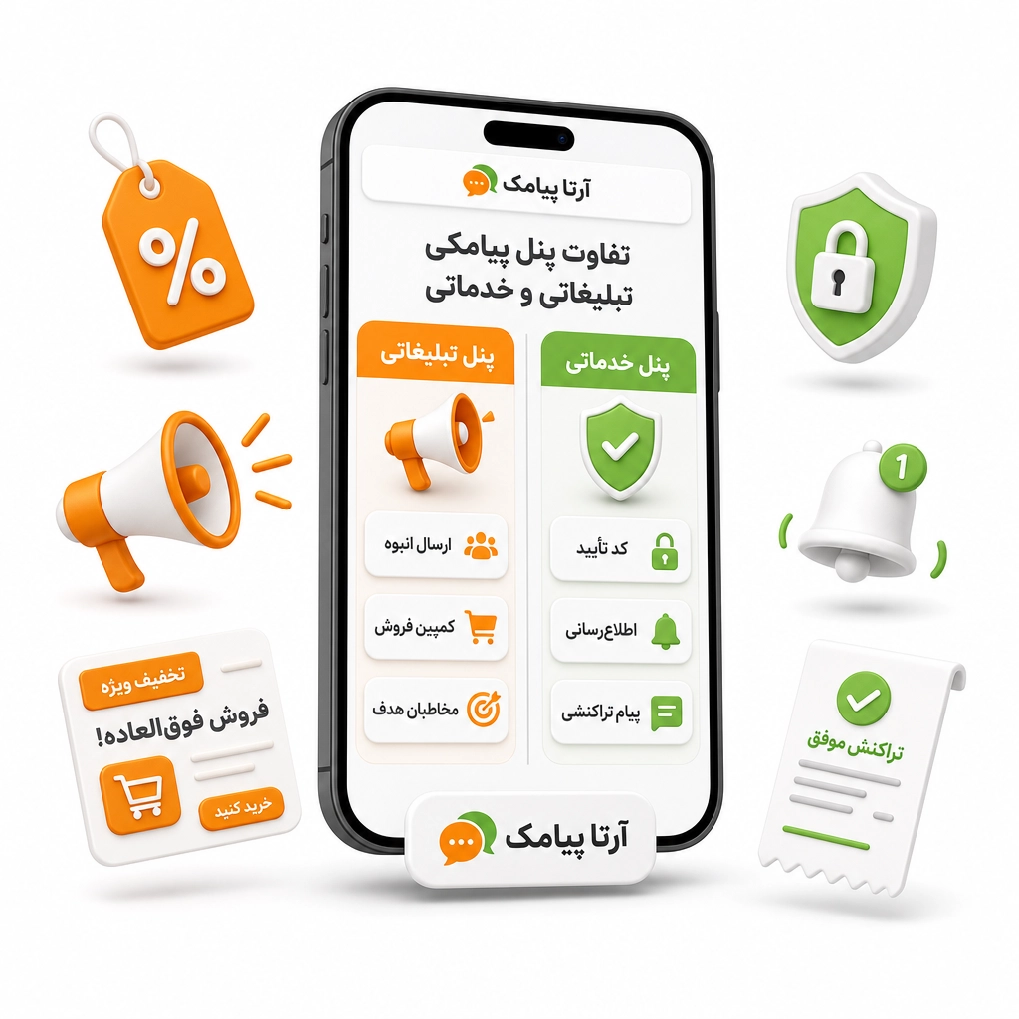 تفاوت پنل پیامکی تبلیغاتی و خدماتی